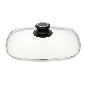 Preview: Lotus Guss-Quadratkasserolle Ø 29cm (für Induktionsherde) mit Glasdeckel